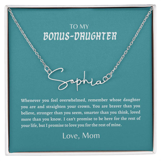 PERSONALIZED NAME NECKLACE TO MY BONUS DAUGHTER